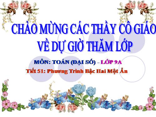 Chương IV. §3. Phương trình bậc hai một ẩn