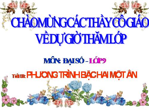 Chương IV. §3. Phương trình bậc hai một ẩn