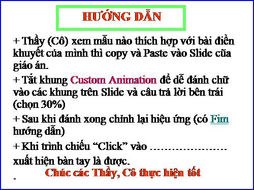 Các mẫu Bài tập trac nghiệm