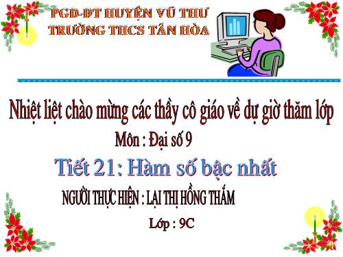 Chương II. §2. Hàm số bậc nhất