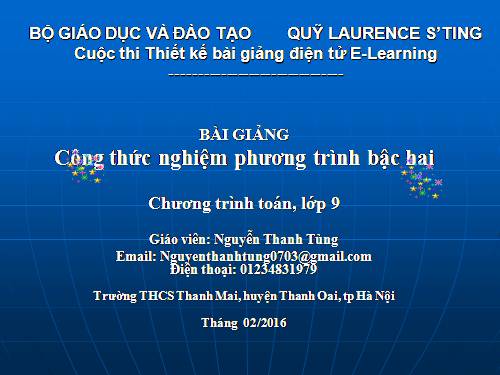 Chương IV. §4. Công thức nghiệm của phương trình bậc hai