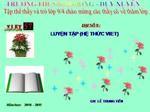 Chương IV. §6. Hệ thức Vi-ét và ứng dụng