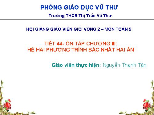 Ôn tập Chương III. Hệ hai phương trình bậc nhất hai ẩn