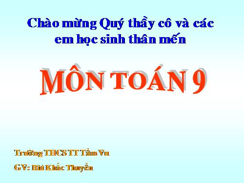 Chương IV. §3. Phương trình bậc hai một ẩn