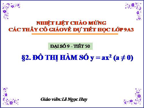 Chương IV. §2. Đồ thị của hàm số y = ax² (a ≠ 0)