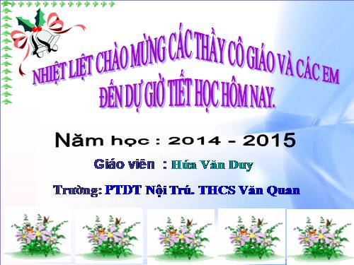 Chương II. §5. Hệ số góc của đường thẳng y = ax + b (a ≠ 0)