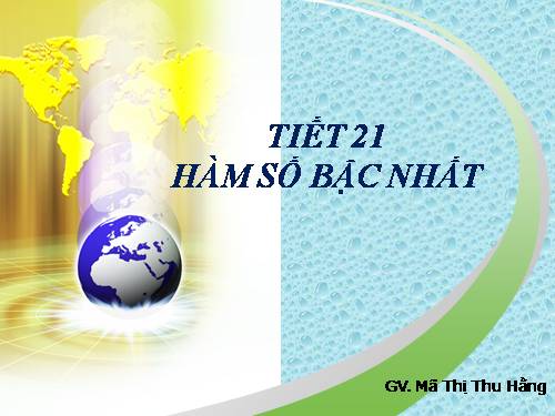 Chương II. §2. Hàm số bậc nhất