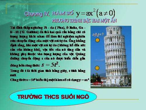 Chương IV. §1. Hàm số y = ax² (a ≠ 0)