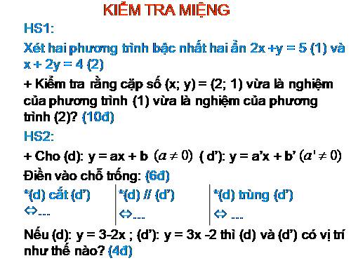Chương III. §2. Hệ hai phương trình bậc nhất hai ẩn