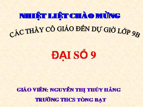 Chương IV. §3. Phương trình bậc hai một ẩn
