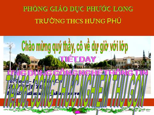 Chương IV. §5. Công thức nghiệm thu gọn