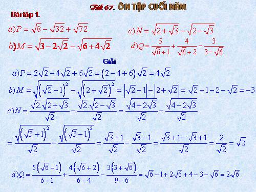 Các bài Luyện tập