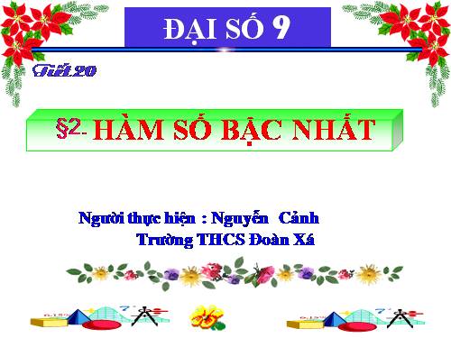 Chương II. §2. Hàm số bậc nhất