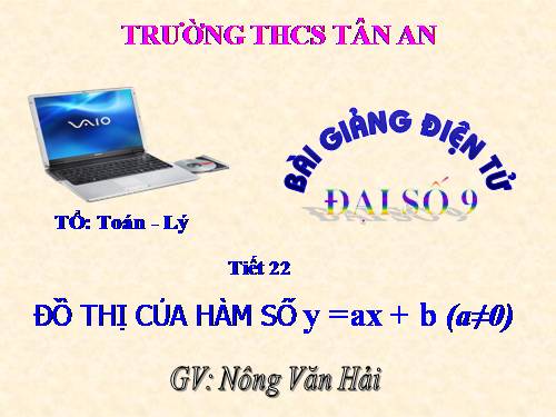 Chương II. §3. Đồ thị của hàm số y = ax + b (a ≠ 0)