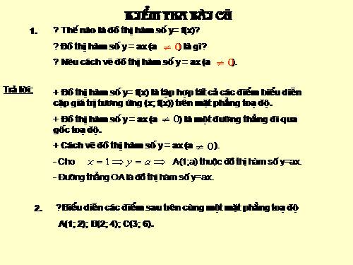Chương II. §3. Đồ thị của hàm số y = ax + b (a ≠ 0)