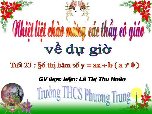 Chương II. §3. Đồ thị của hàm số y = ax + b (a ≠ 0)