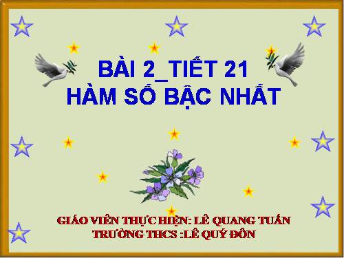 Chương II. §2. Hàm số bậc nhất
