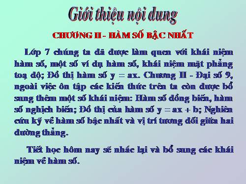 Chương II. §1. Nhắc lại và bổ sung các khái niệm về hàm số