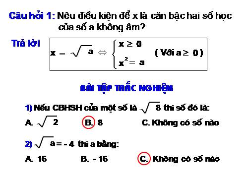 Ôn tập Chương I. Căn bậc hai. Căn bậc ba