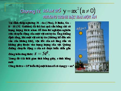 Chương IV. §1. Hàm số y = ax² (a ≠ 0)