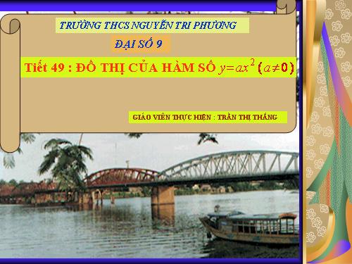 Chương IV. §2. Đồ thị của hàm số y = ax² (a ≠ 0)