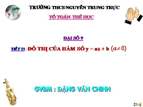 Chương II. §3. Đồ thị của hàm số y = ax + b (a ≠ 0)