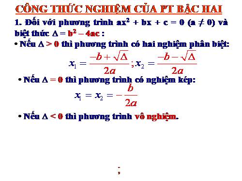 Chương IV. §5. Công thức nghiệm thu gọn