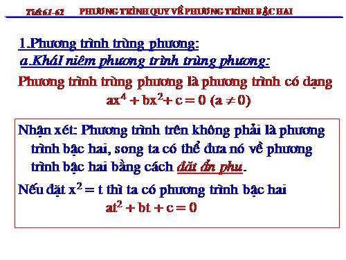 Chương IV. §7. Phương trình quy về phương trình bậc hai