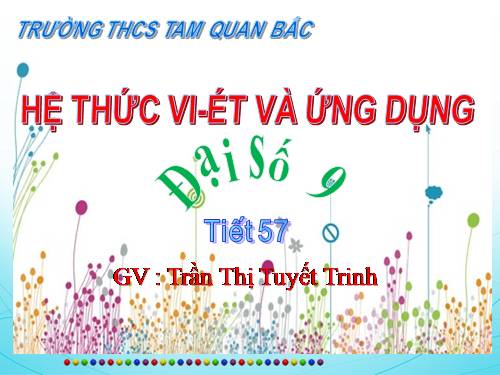 Chương IV. §6. Hệ thức Vi-ét và ứng dụng