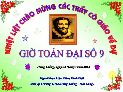 Chương IV. §6. Hệ thức Vi-ét và ứng dụng