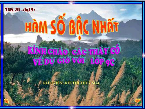 Chương II. §2. Hàm số bậc nhất