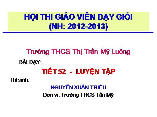 Các bài Luyện tập