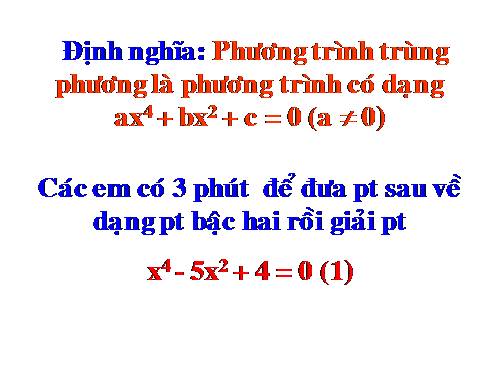 Chương IV. §7. Phương trình quy về phương trình bậc hai