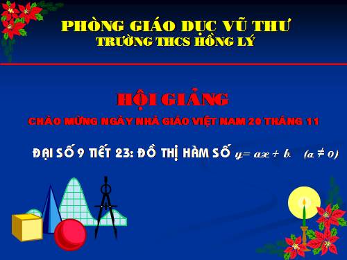 Chương II. §3. Đồ thị của hàm số y = ax + b (a ≠ 0)