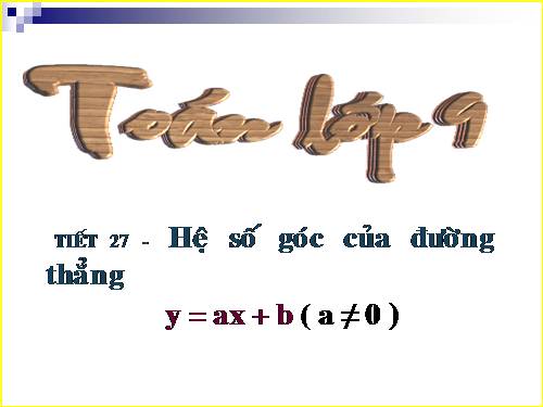 Chương II. §5. Hệ số góc của đường thẳng y = ax + b (a ≠ 0)
