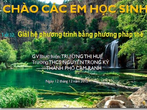 Chương III. §3. Giải hệ phương trình bằng phương pháp thế