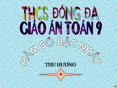 Chương II. §2. Hàm số bậc nhất