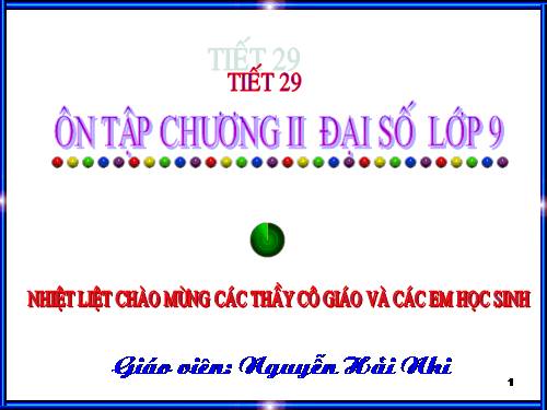 Ôn tập Chương II. Hàm số bậc nhất