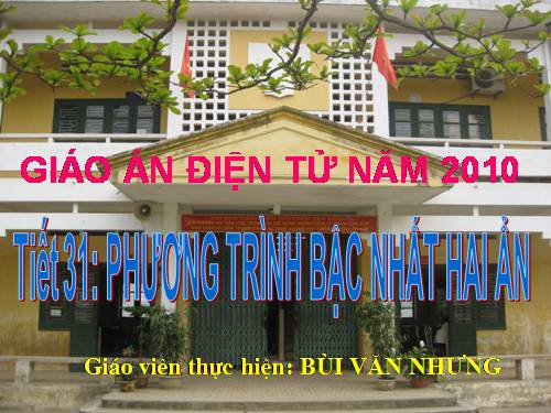 Chương III. §1. Phương trình bậc nhất hai ẩn