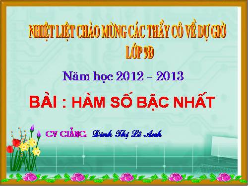 Chương II. §2. Hàm số bậc nhất