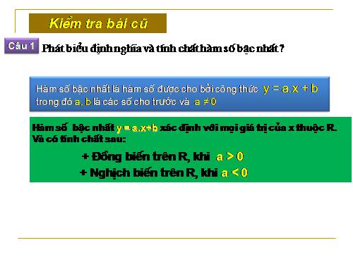 Chương II. §3. Đồ thị của hàm số y = ax + b (a ≠ 0)