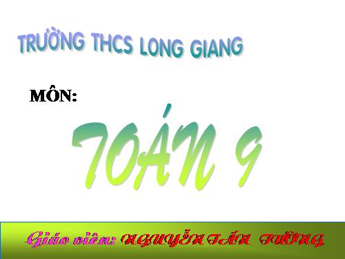 Chương II. §2. Hàm số bậc nhất