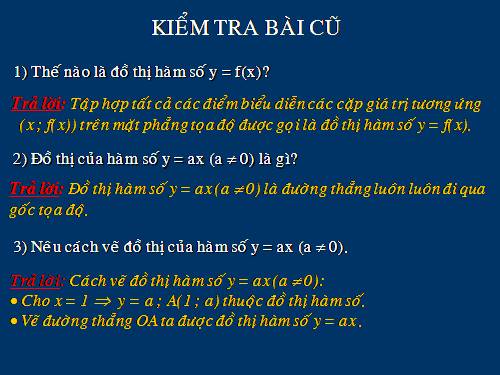 Chương II. §3. Đồ thị của hàm số y = ax + b (a ≠ 0)