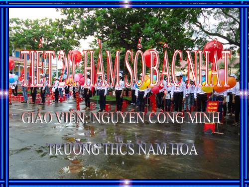 Chương II. §2. Hàm số bậc nhất