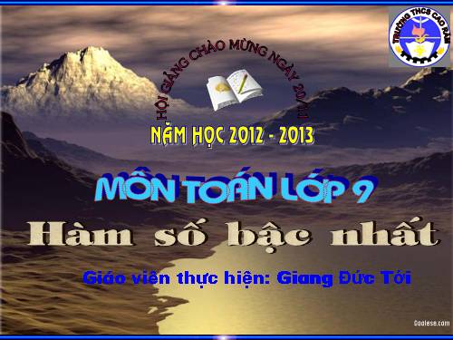 Chương II. §2. Hàm số bậc nhất