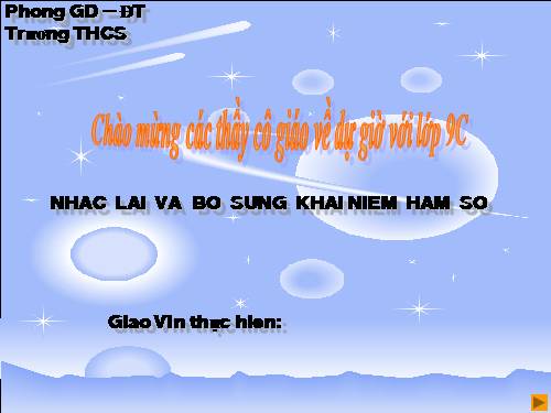 Chương II. §1. Nhắc lại và bổ sung các khái niệm về hàm số