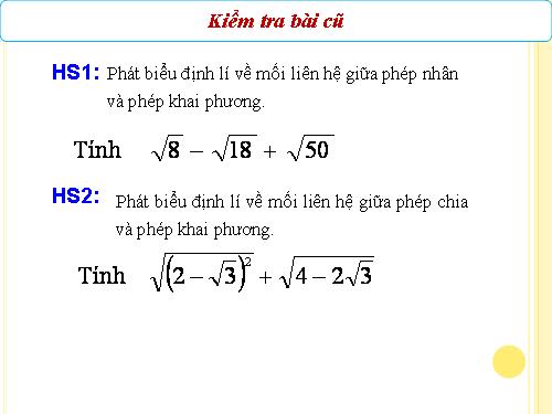 Ôn tập Chương I. Căn bậc hai. Căn bậc ba