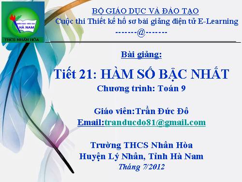 Chương II. §2. Hàm số bậc nhất