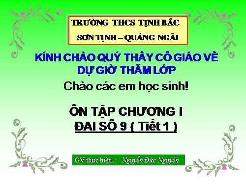 Ôn tập Chương I. Căn bậc hai. Căn bậc ba