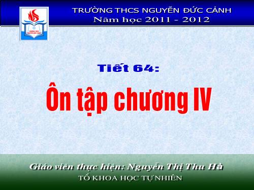 Ôn tập Chương IV. Hàm số y = ax² (a ≠ 0). Phương trình bậc hai một ẩn